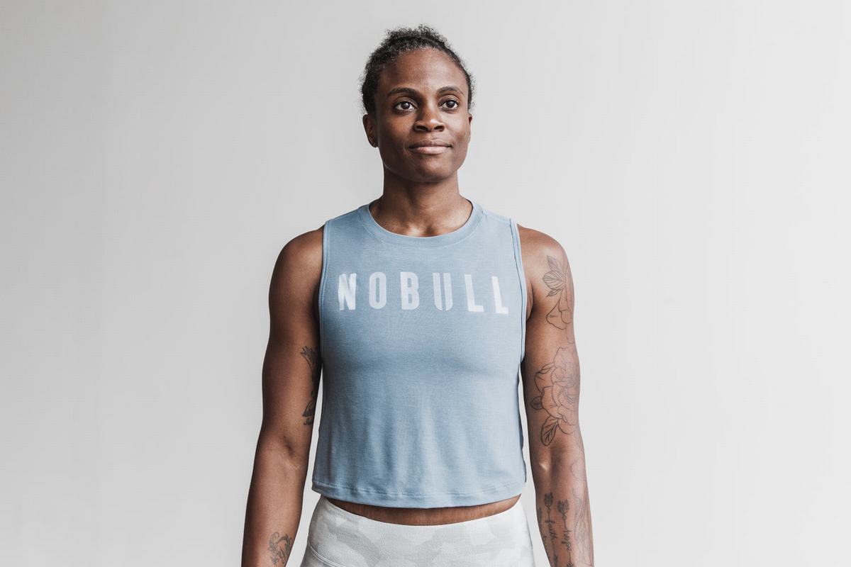 Nobull Muscle Women's Tank Tops Blue | Australia (VA8193)